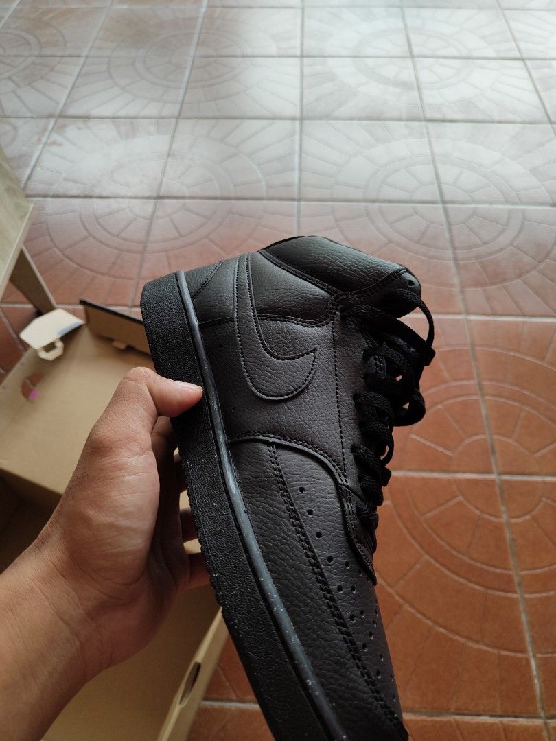 NIKE COURT VISION TRIPLE BLACK Men #39 s Fashion Footwear Sneakers on