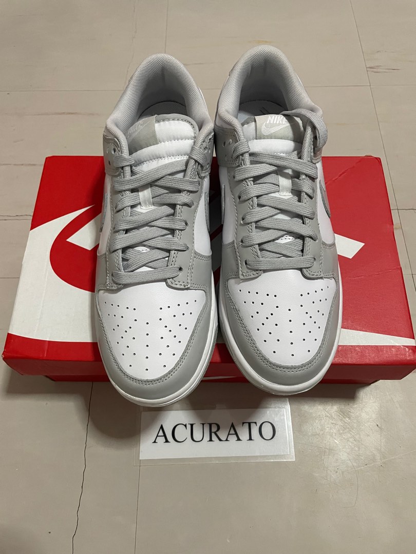 dunk low grey fog on foot