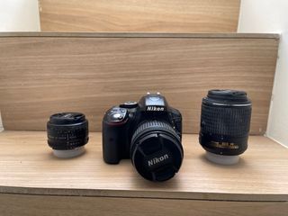 Nikon D5300 with 50mm 1.8 , 18-55mm and 55-200 nikorr lens