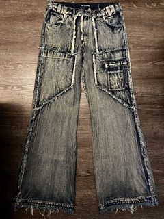 クリアランスセール NO FAITH STUDIOS Blue FLARED Clothing for DENIM