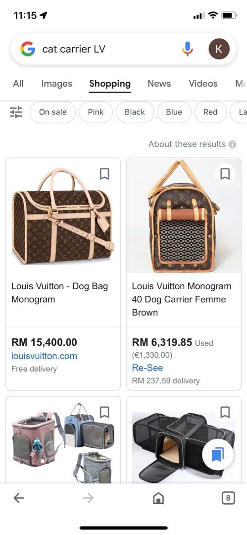 Louis Vuitton Cat Dog Bag