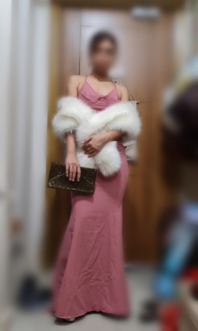 Pink/Old Rose Long Evening Gown (Category: Evening dresses & gowns) located in Manila. Submitted by sittey (Listing ID 1216281303, Image 3). Description: This long evening gown is very chic. I used only once for a wedding. Can be worn with fur (sold separately) or a choice of shawl, or just with itself. Fir reference my size waist 24, bust 33, hips 35, height 157cm.