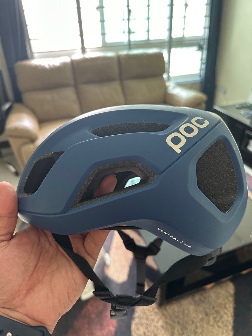POC Ventral Air Spin Helmet (Asian Fit) Lead Blue Matt, Sports Equipment,  Bicycles  Parts, Parts  Accessories on Carousell