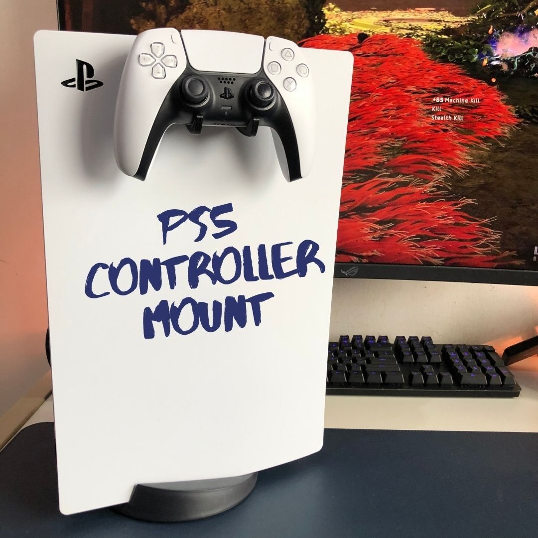 PS5 Controller Mount (Category: Cables & Chargers) located in Singapore. Submitted by rustg (Listing ID 1216349303, Image 1). Description: This PS5 Controller Mount is designed to clip over the PS5 side plate to hold one Dual Sense Controller. It’s precise fit, combined with self centering and anti slip design makes for a prefect throne for the Dual Sense Controller after a long gaming session. The design comes with a cable mount to hold the char