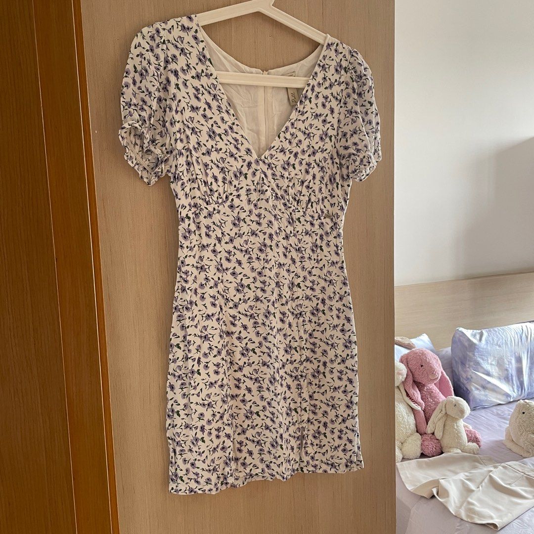 Pull and Bear Purple Floral Dress Women s Fashion Dresses Sets