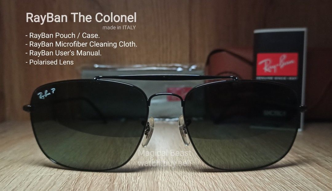 RayBan P The Colonel Polarised RB3560 polarised sunglass RB 3560 Men s Fashion Watches Accessories Sunglasses Eyewear on Carousell