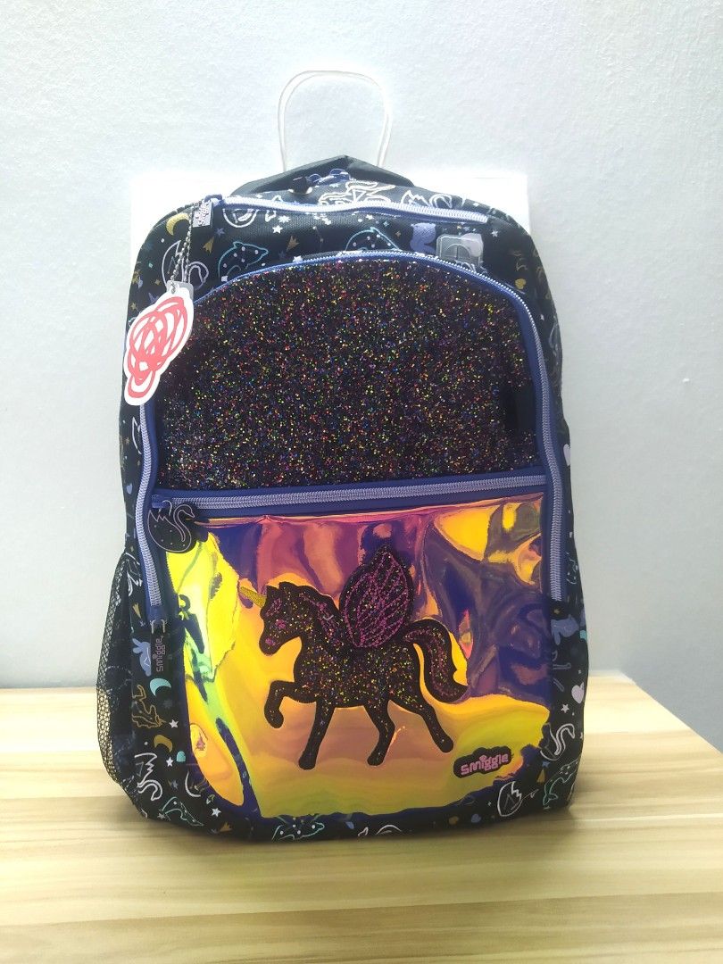 Ready Stock Original Smiggle Clearance backpack black Unicorn backpack kids school bag kids Beg Sekolah Rendah Budak girls
