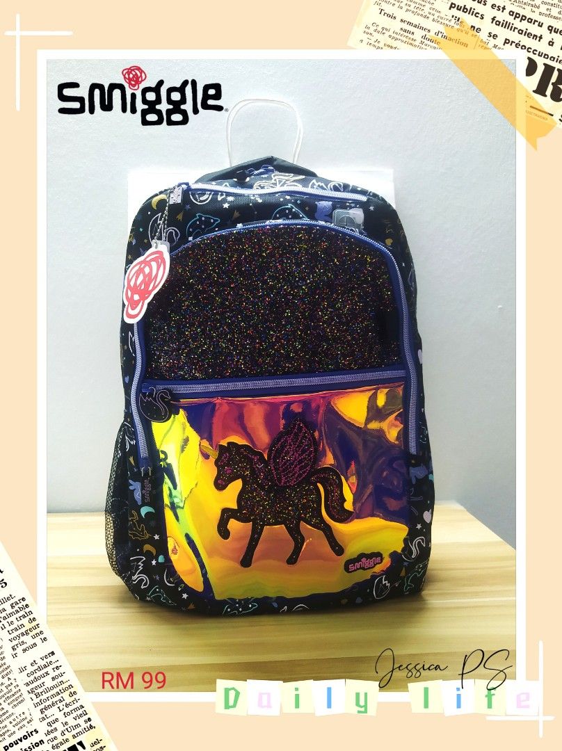 Smiggle unicorn backpack top