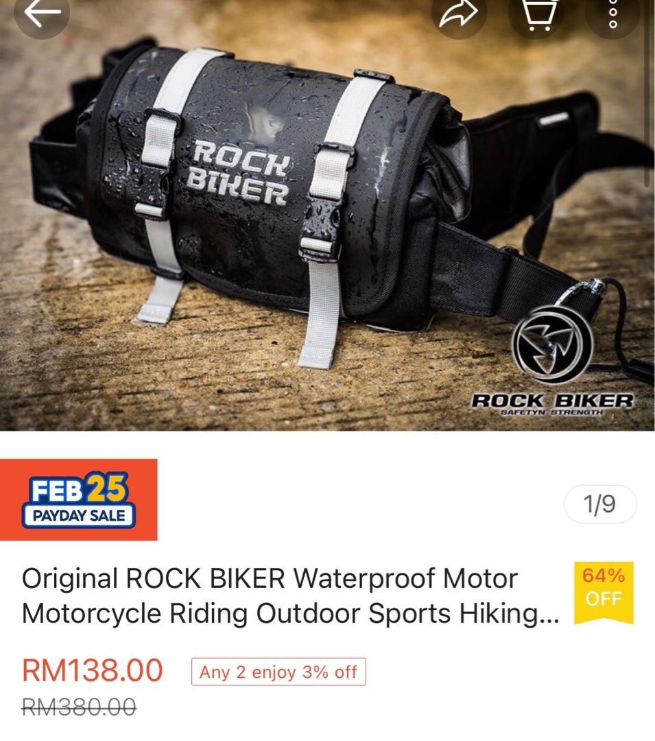 Rock biker motorcycle riding outdoor adventure waist bag pouch bag