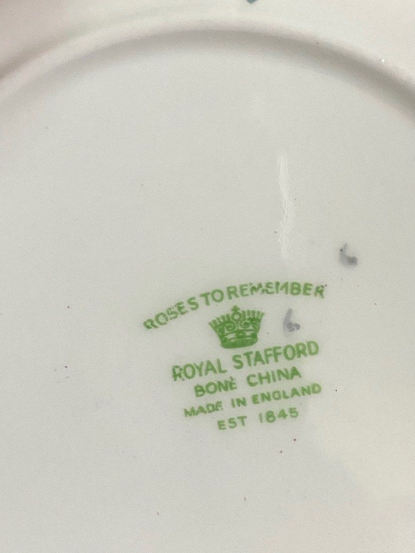 7in Side Plate, Royal Stafford Roses to Remember, No Teacup Or