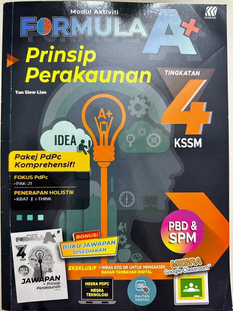 SASBADI Formula A+ PRINSIP PERAKAUNAN KSSM TINGKATAN 4 (bersama jawapan