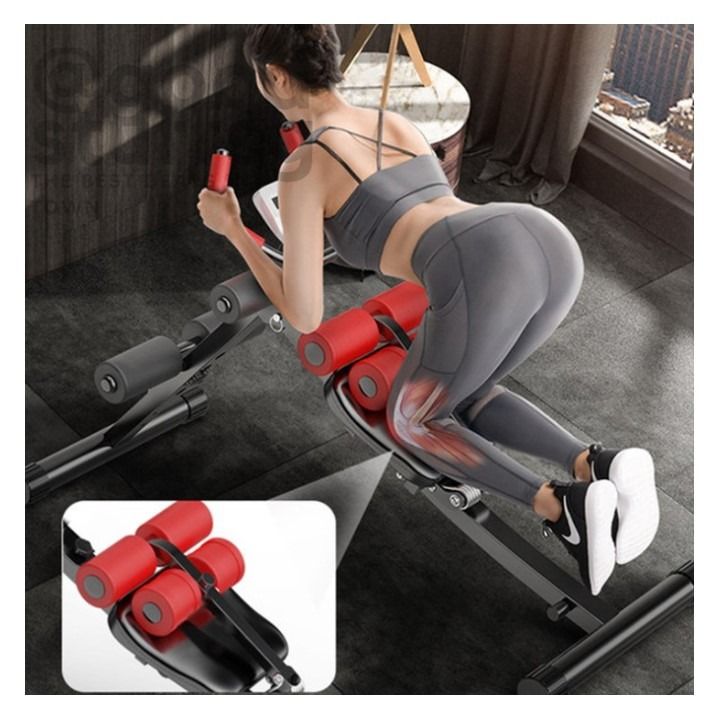 SG FREE 4 in 1 AB Cruncher Foldable Fitness Equipment Butt Lifting Machine Sit Up Bench Home Gym Exerciser Gear Roller bar