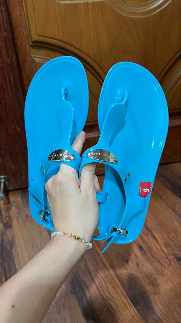 Michael kors blue jelly sandals top