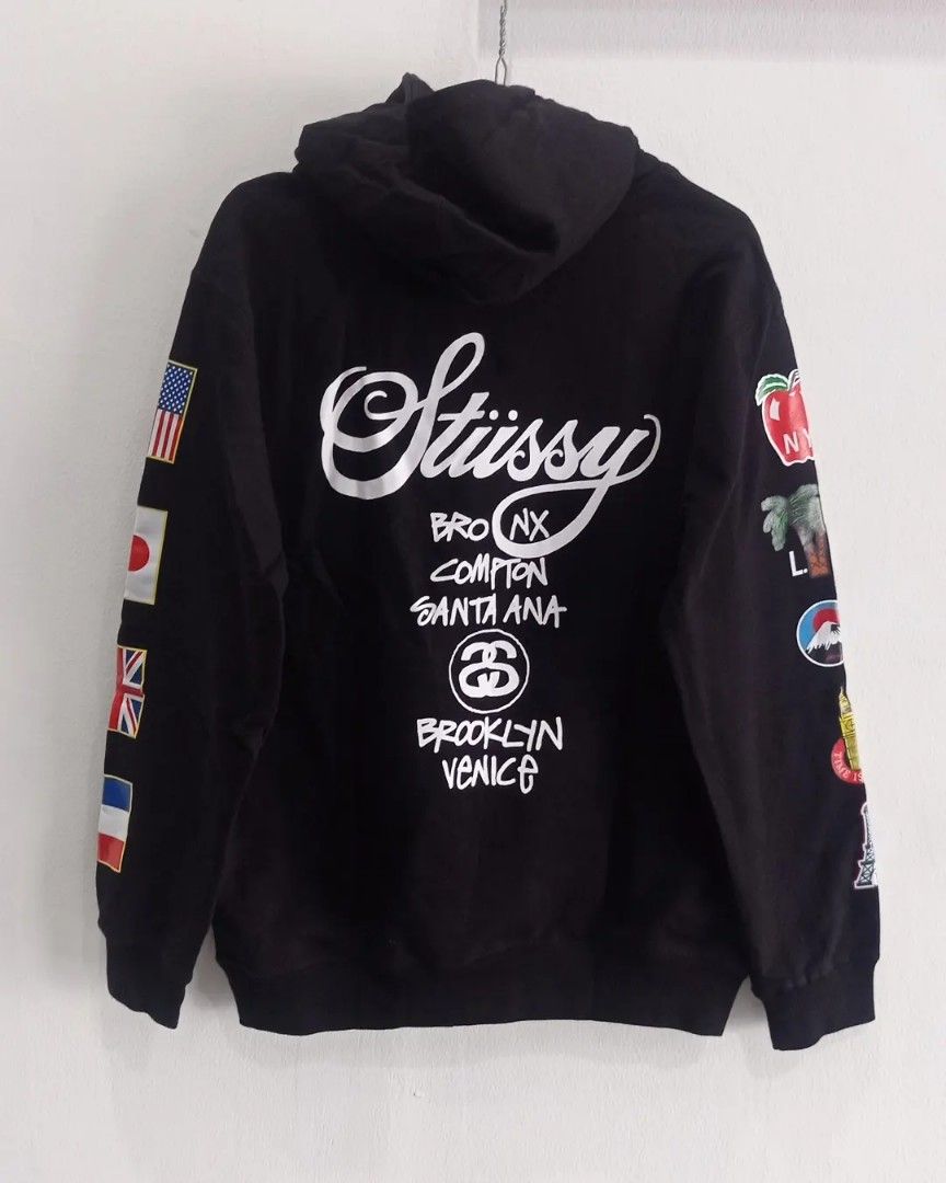 STUSSY WORLD TOUR BLACK HOODIE