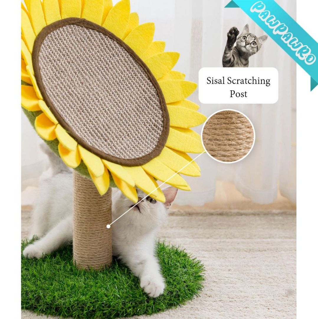 Sunflower Cat Scratching Pole Scratching Mat post, Pet Supplies, Homes