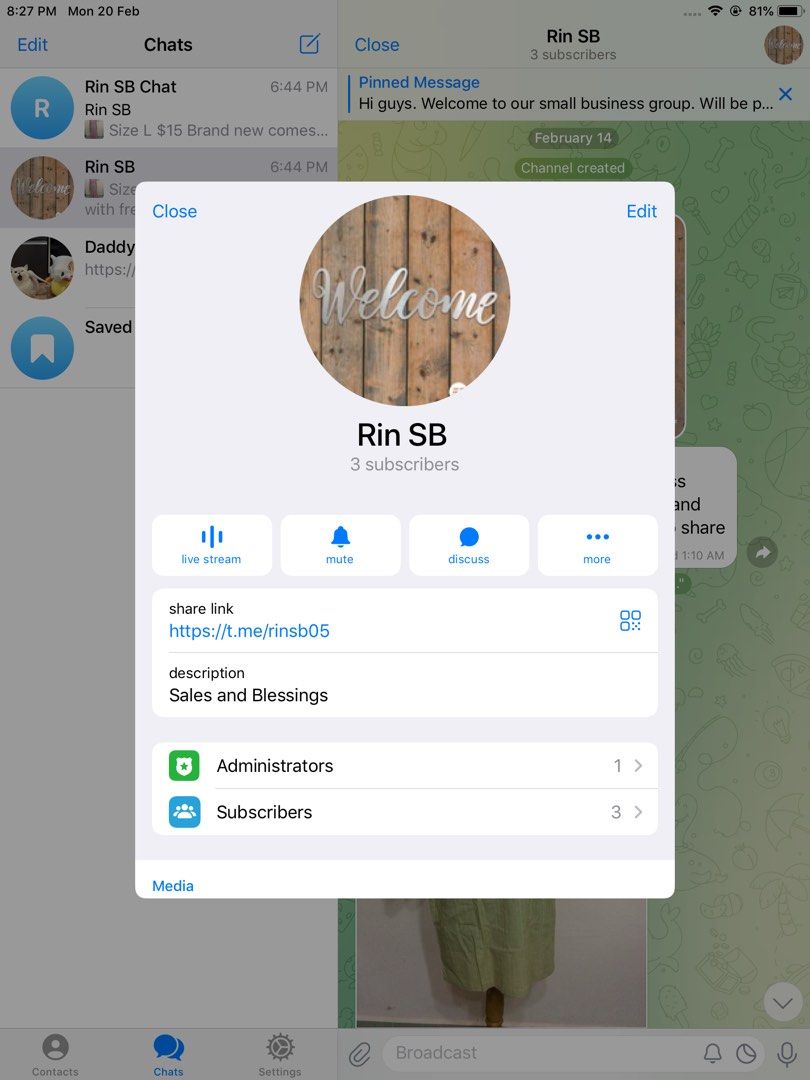 Telegram acc, Women's Fashion, Muslimah Fashion, Tops on Carousell