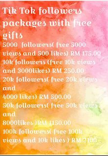 Tik Tok Followers  Packages