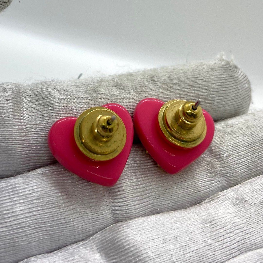 TORY BURCH PINK HEART EARRINGS 227010114 %, Luxury, Accessories on Carousell