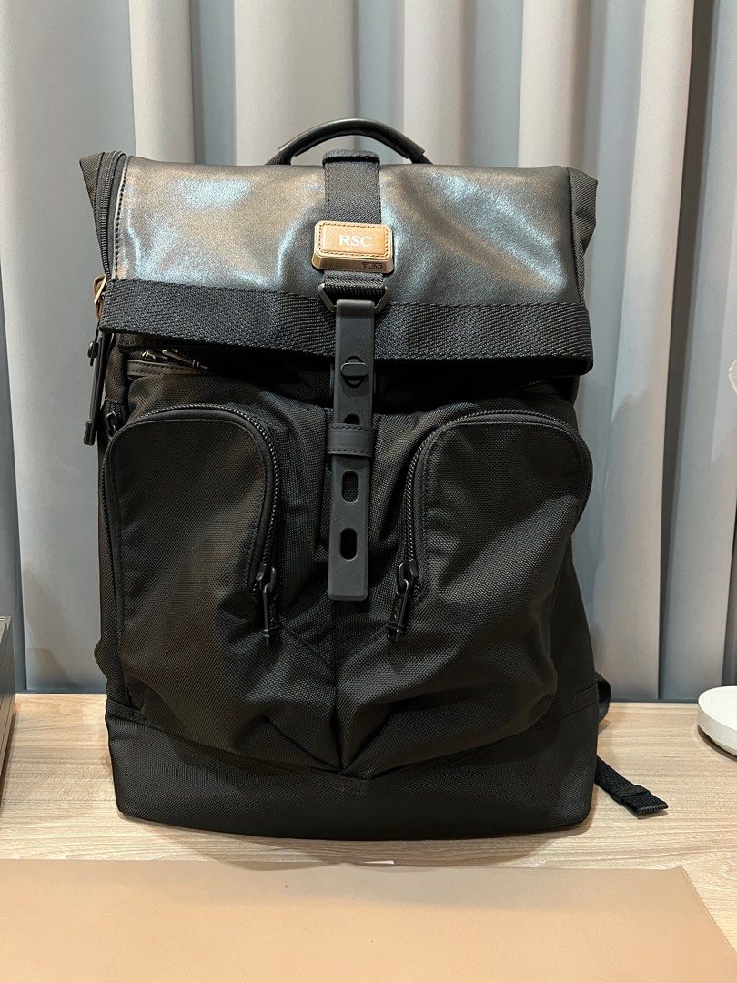TUMI London Rolltop Backpack w Leather Trim, Good as New on Carousell