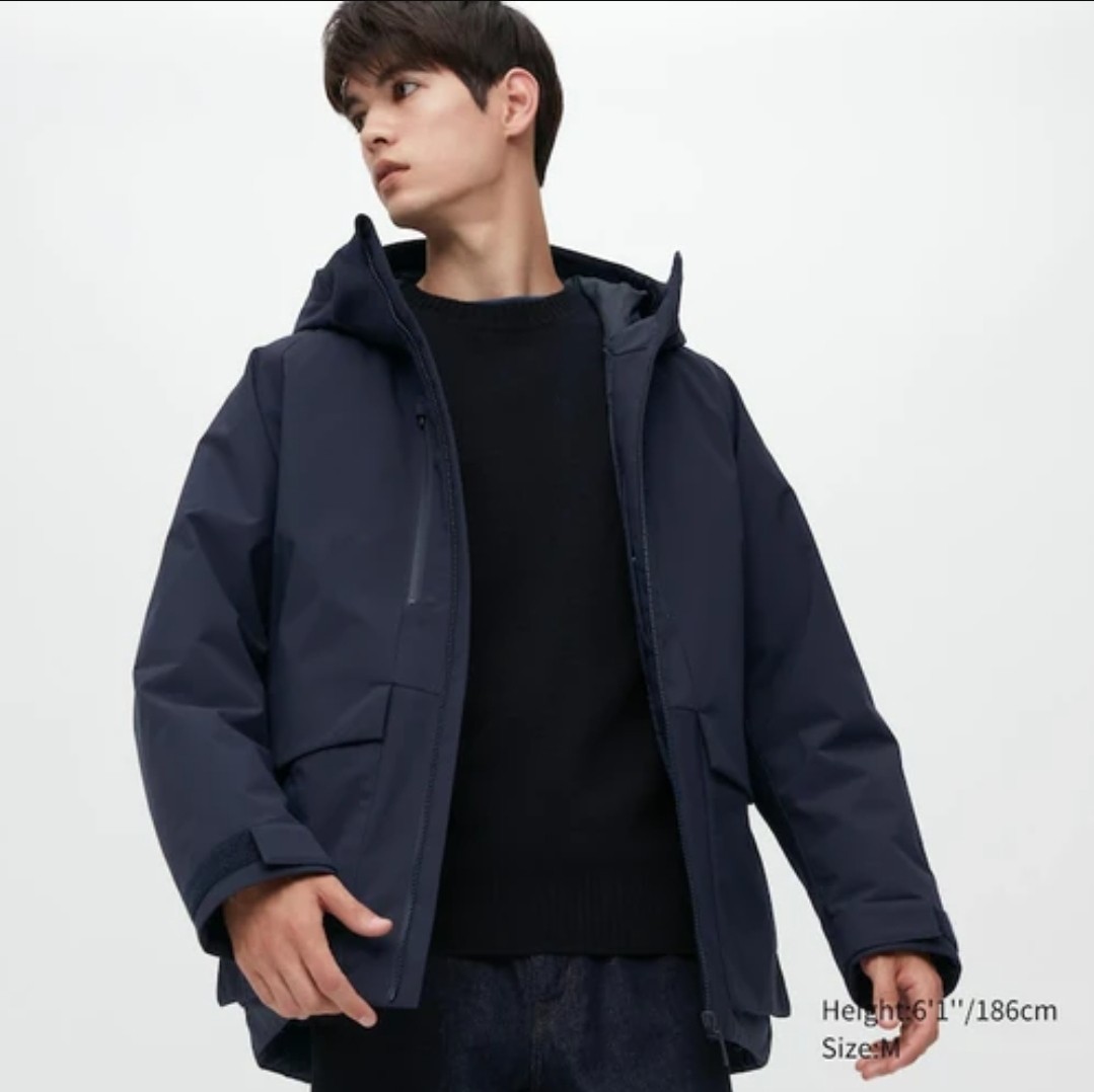 Uniqlo Hybrid Down Parka (3D Cut) - Size M Navy Winter Jacket, Men's ...