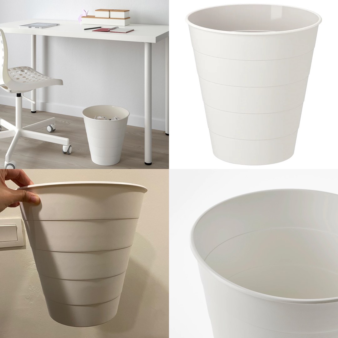 Use Ikea Bin FNISS Waste bin, white, 10 l, Furniture & Home Living