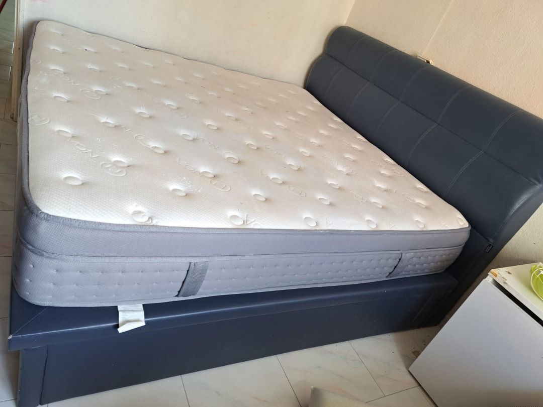 USED KING SIZE MATTRESS WITH STORAGE BED FRAME, Furniture & Home Living