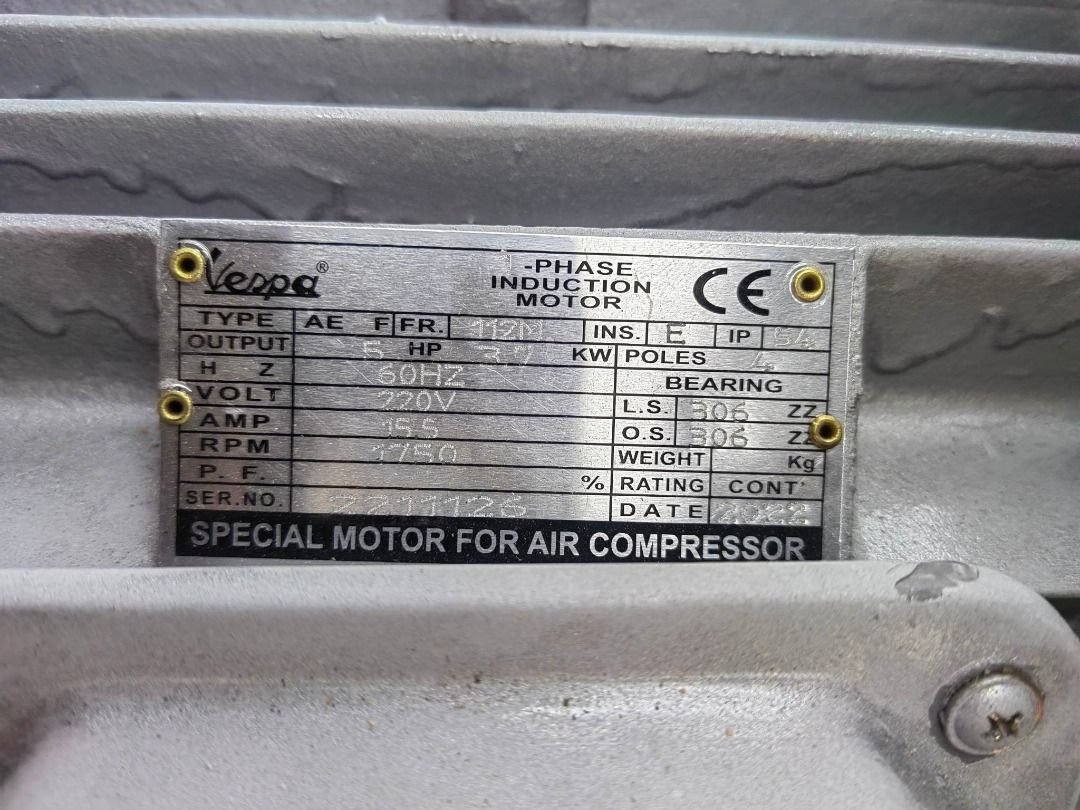 Vespa air compressor (Category: Construction Tools & Equipment) located in Manila. Submitted by 09150361920ronvillaflor (Listing ID 1216276260, Image 3). Description: Vespa air compressor Specs: 5hp single phase Price: 85,000 For inquiries GLOBE:📞 ☎ 0915-036-1920 VIBER:📞 ☎ 0915-036-1920 Email me@ 📫 📑 r-o-n-.v-i-l-l-a-f-l-o-r-0-@-g-m-a-i-l.c-o-m Check my Carousell: https://www.carousell.ph/u/ronvillaflor0/ PRICE MAY CHANGE WITHOUT PRIOR NOTICE