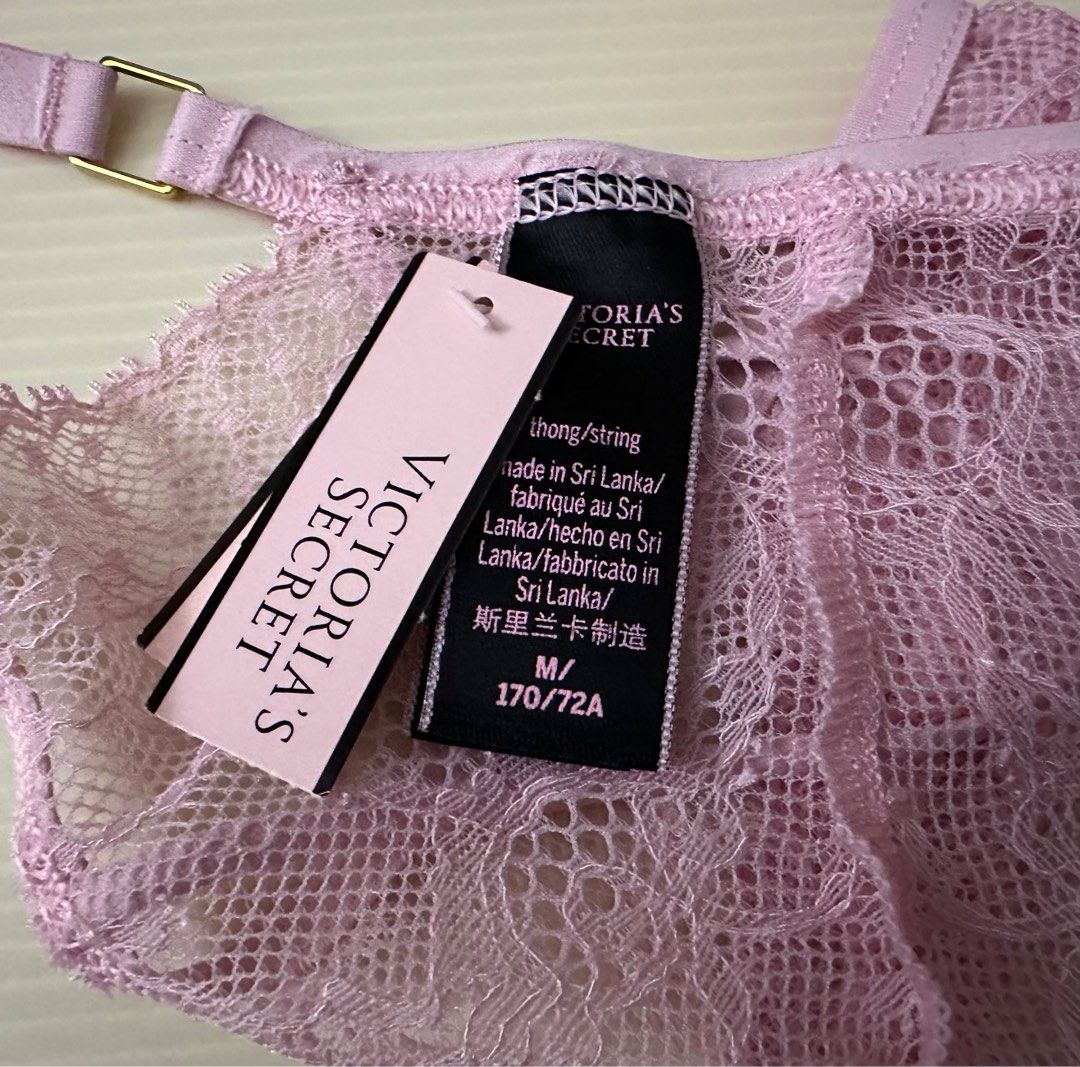 Pink Lace Thong Panty, Women's Fashion, New Undergarments & Loungewear on  Carousell