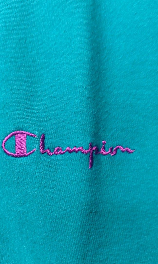 VINTAGE CHAMPION HOODIE teal purple Men s Fashion Activewear