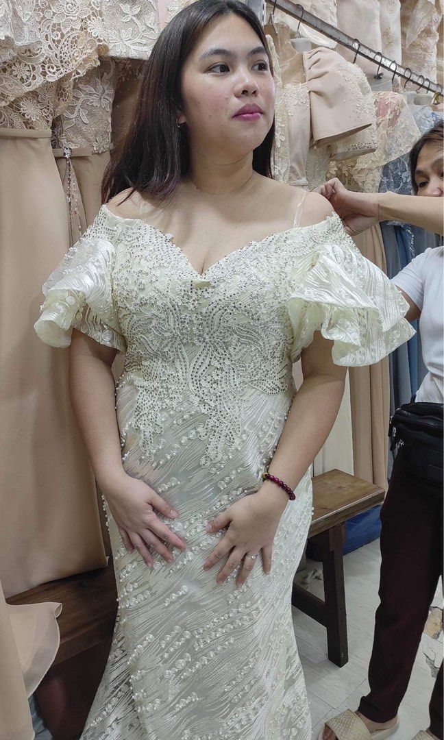 Off white hot sale gown for ninang