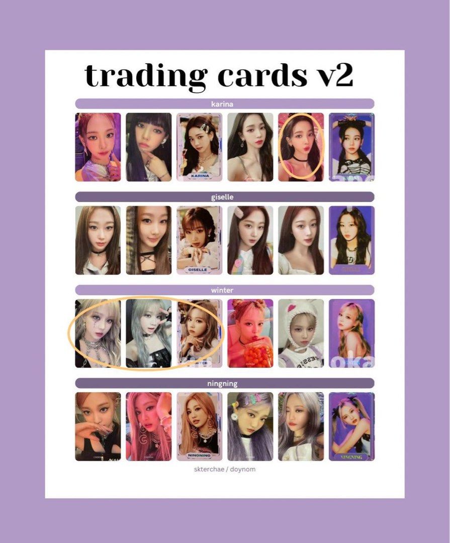 wtt/wts] aespa girls / life's too short v2 trading cards, Hobbies