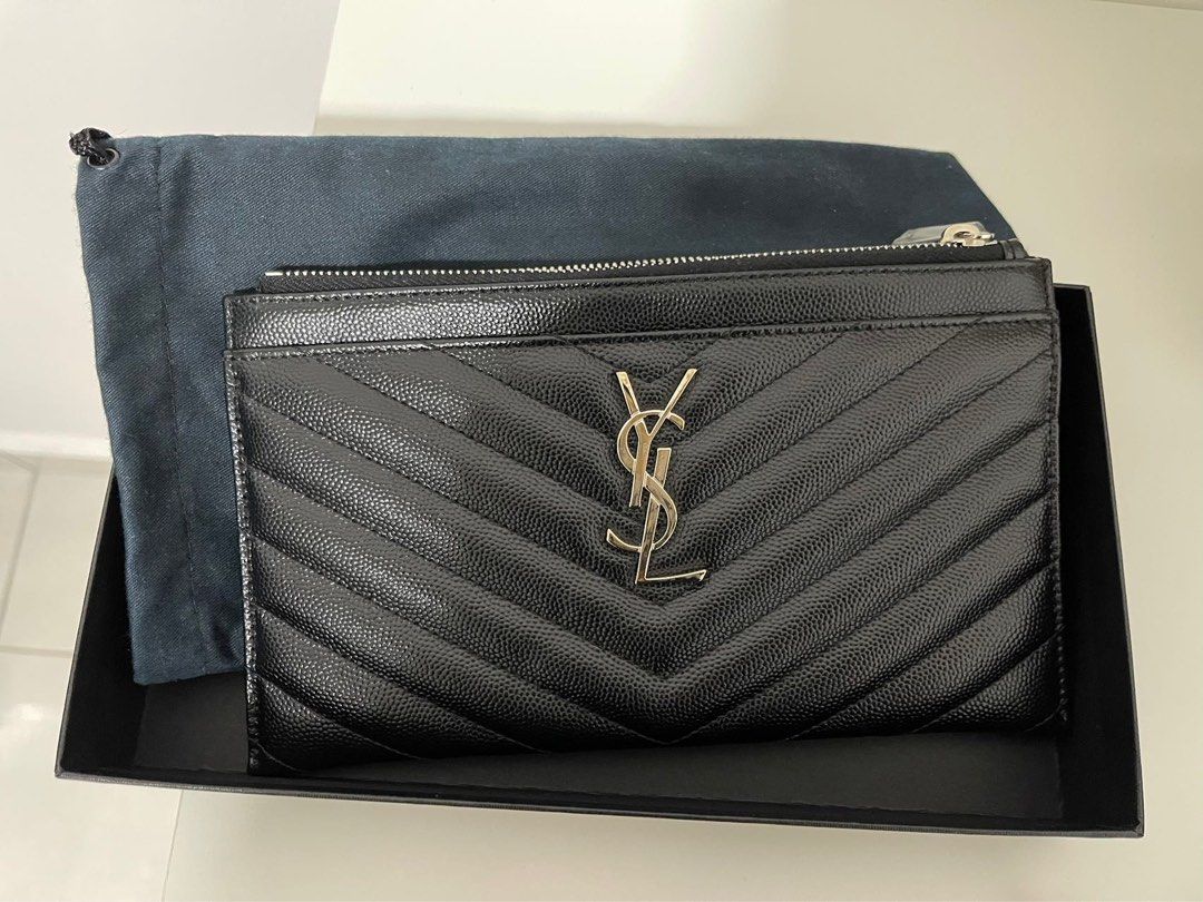 YSL black color wallet, Women's Fashion, Bags & Wallets, Wallets & Card