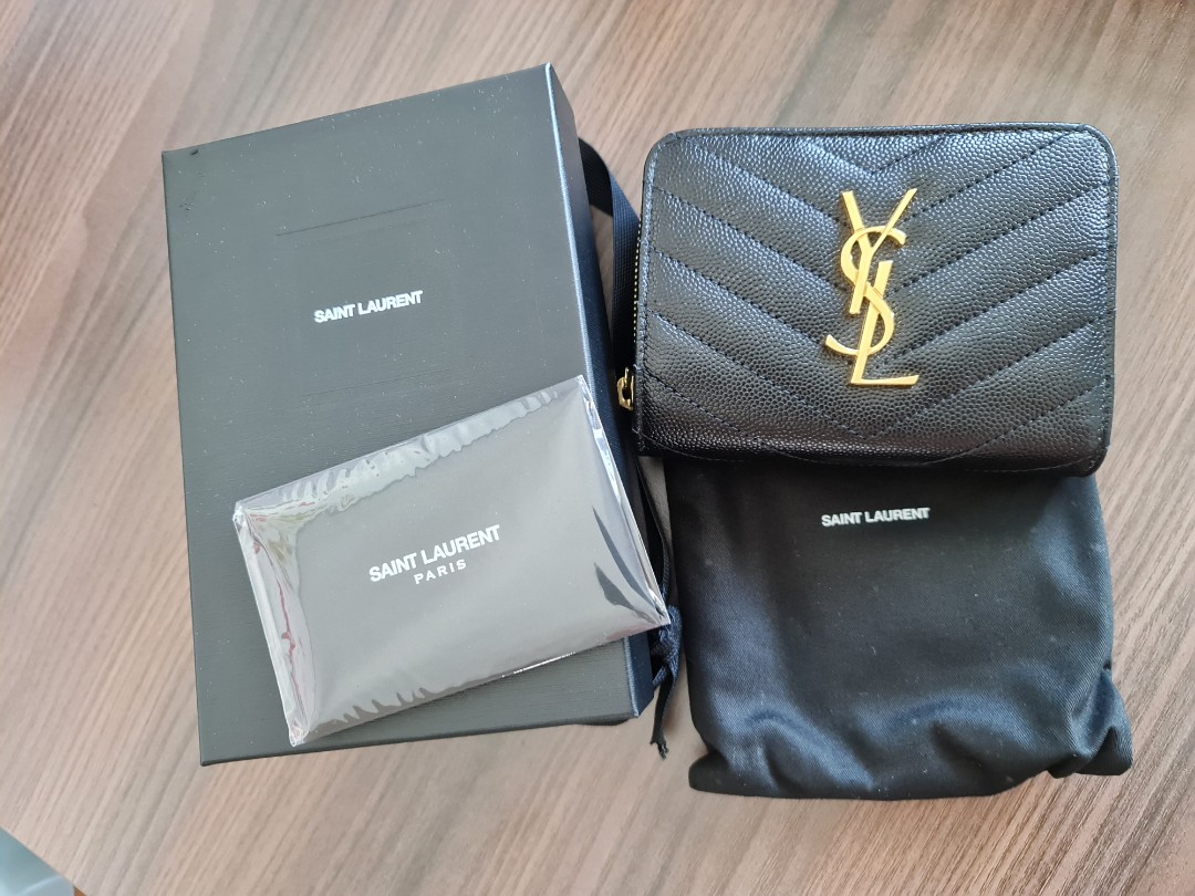 YSL compact zip, Luxury, Bags & Wallets on Carousell