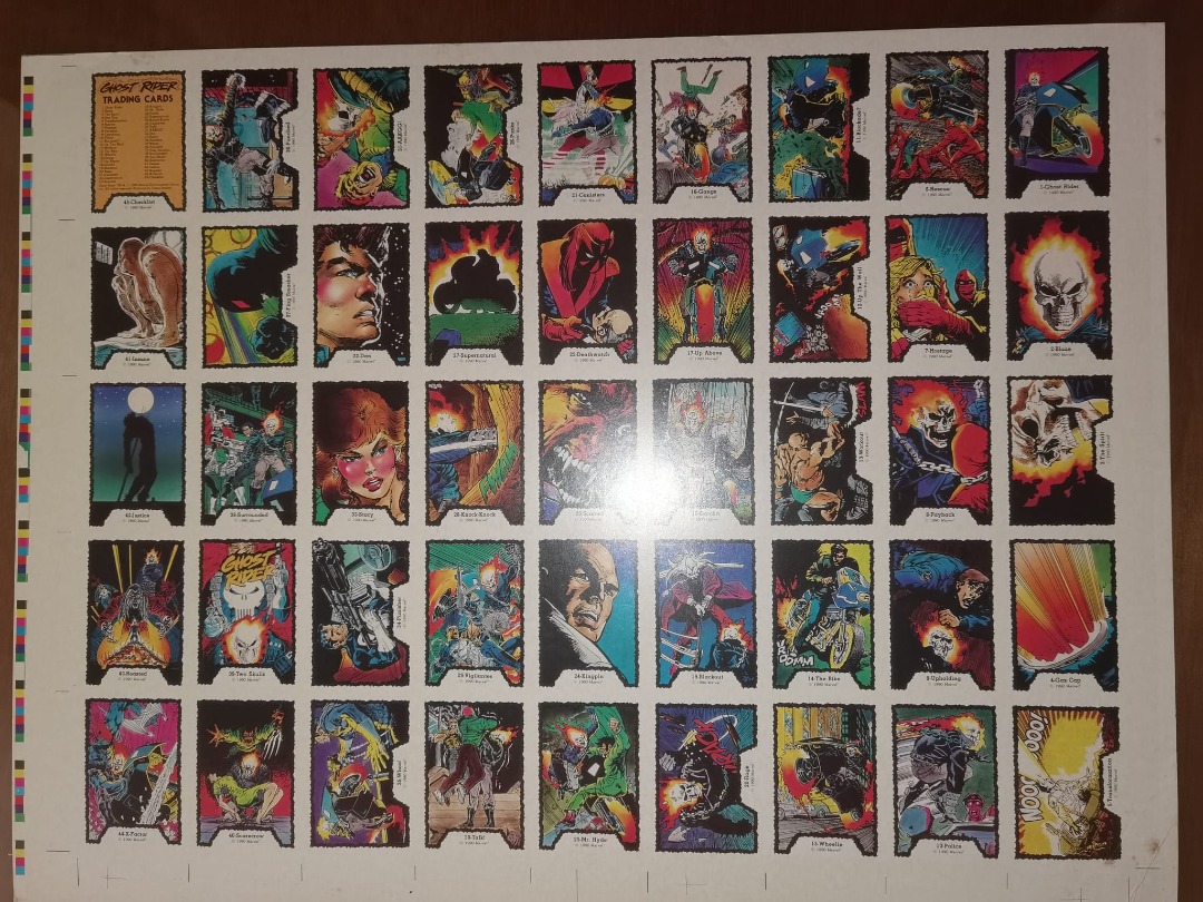 1990 UNCUT TRADING CARD SHEET : GHOST RIDER FIRST ISSUE, Hobbies & Toys ...