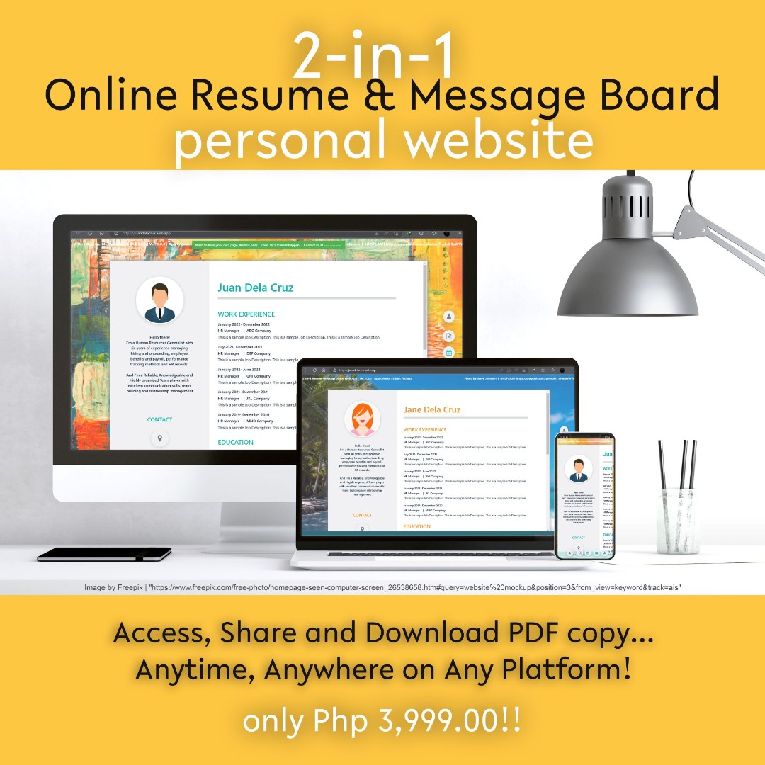 2in1 Resume & Message Board site, Computers & Tech, Office