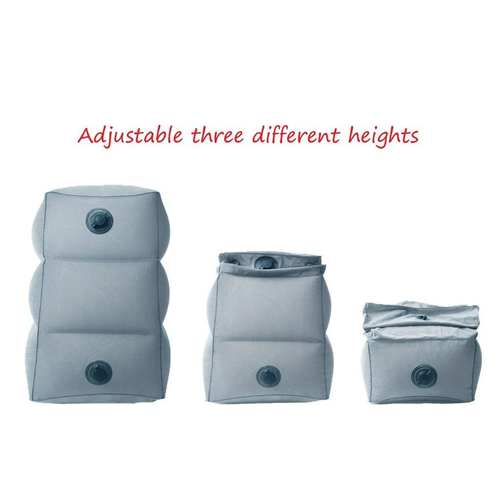 3 Layers Inflatable Foot Rest Adjustable Height Travel Pillow Leg Rest