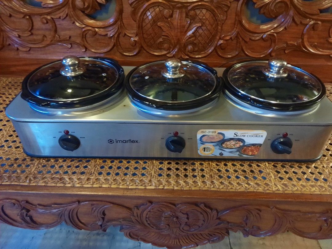 3x2.5ltrs imarflex slow cooker, TV & Home Appliances, Kitchen