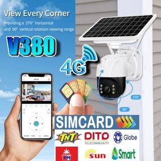 4G SIM Card Wifi Solar Camera PTZ Outdoor PIR Human Detection Audio Wireless Color Night Vision CCTV Battery Security Camera