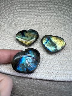 天然水晶💫拉長石/月亮石愛心擺件64204046503171110
