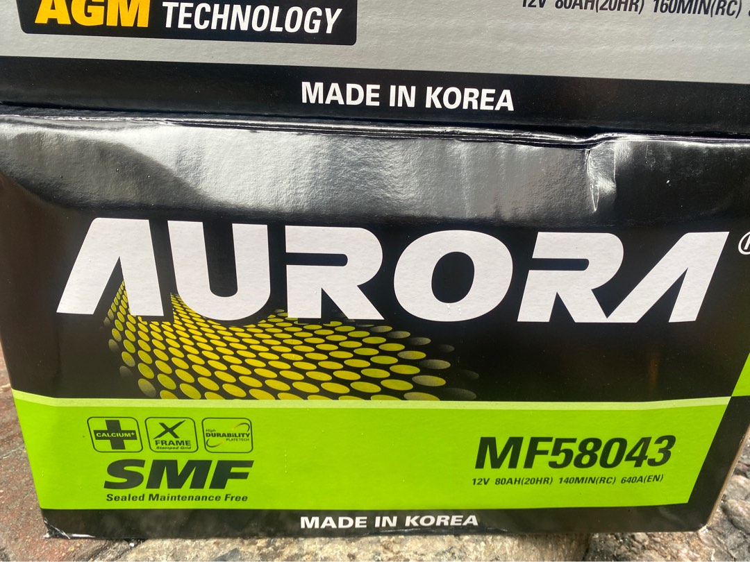 全新最新款極光免水汽車電池 58043 12v 80ah 維記上門換電/24小時過江龍搭電救車, 汽車配件, 電子配件 - Carousell