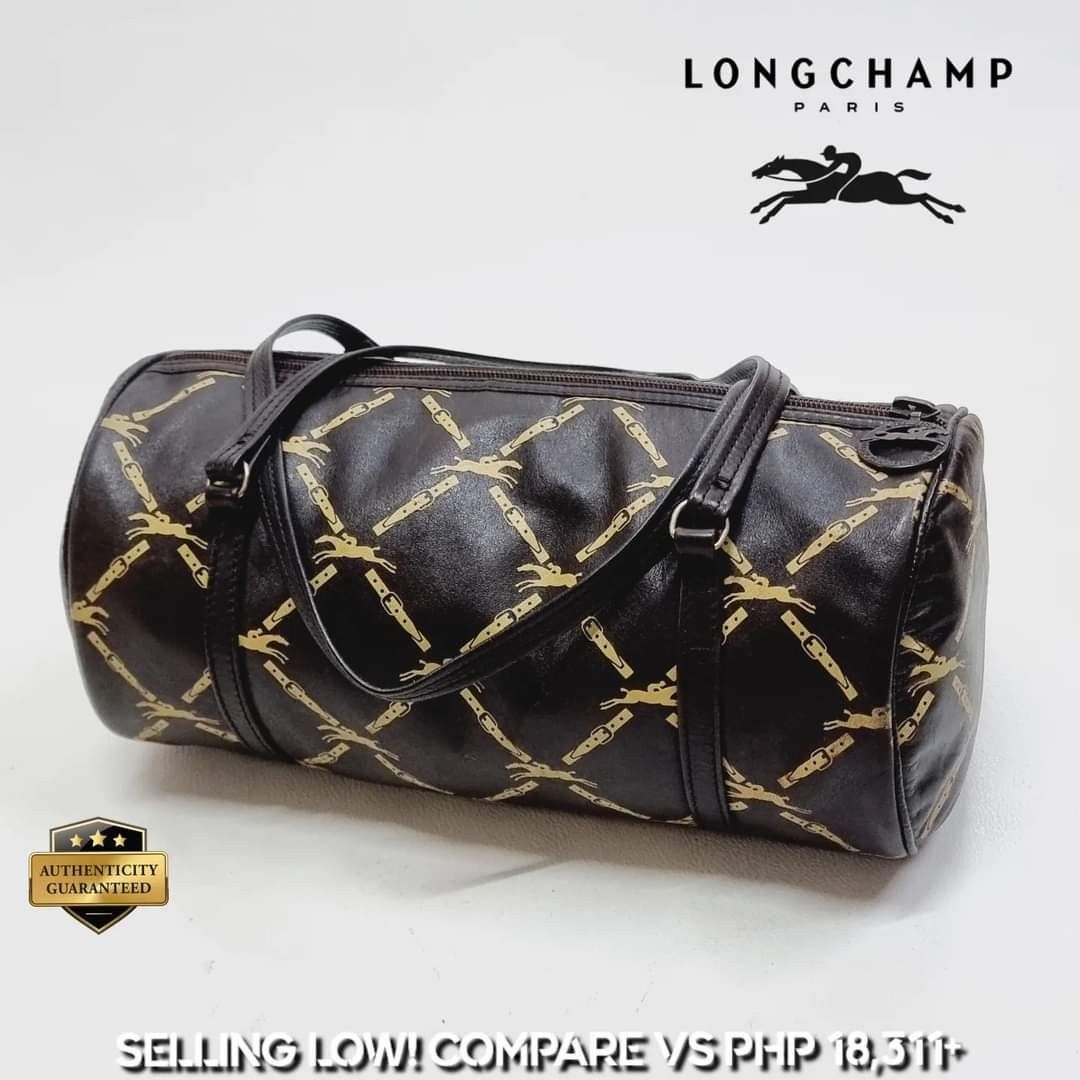 80's vintage Longchamp classic dark brown nappa leather mini