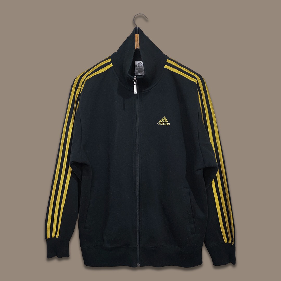 Adidas jacket black and yellow store