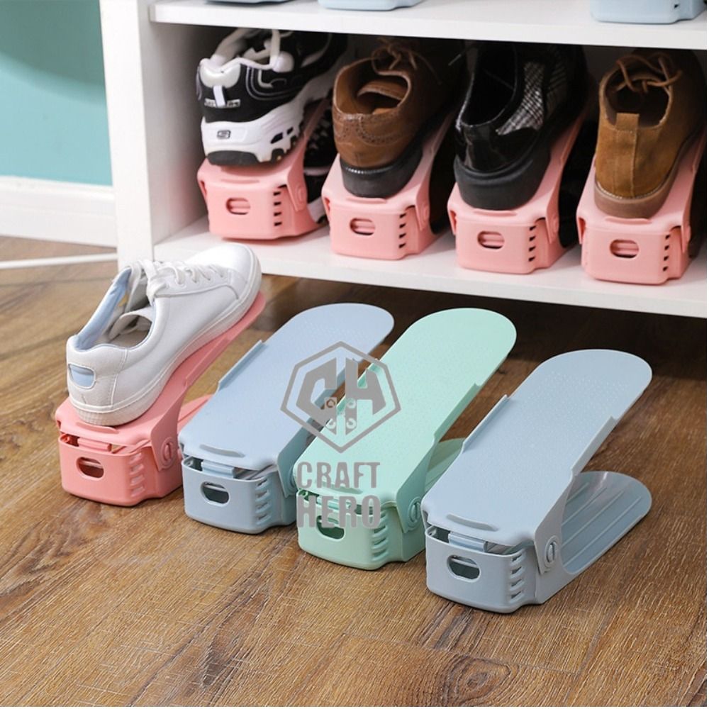 Adjustable Upgraded Shoe Stacker | Shoe Slots | Space Saving Organiser ...