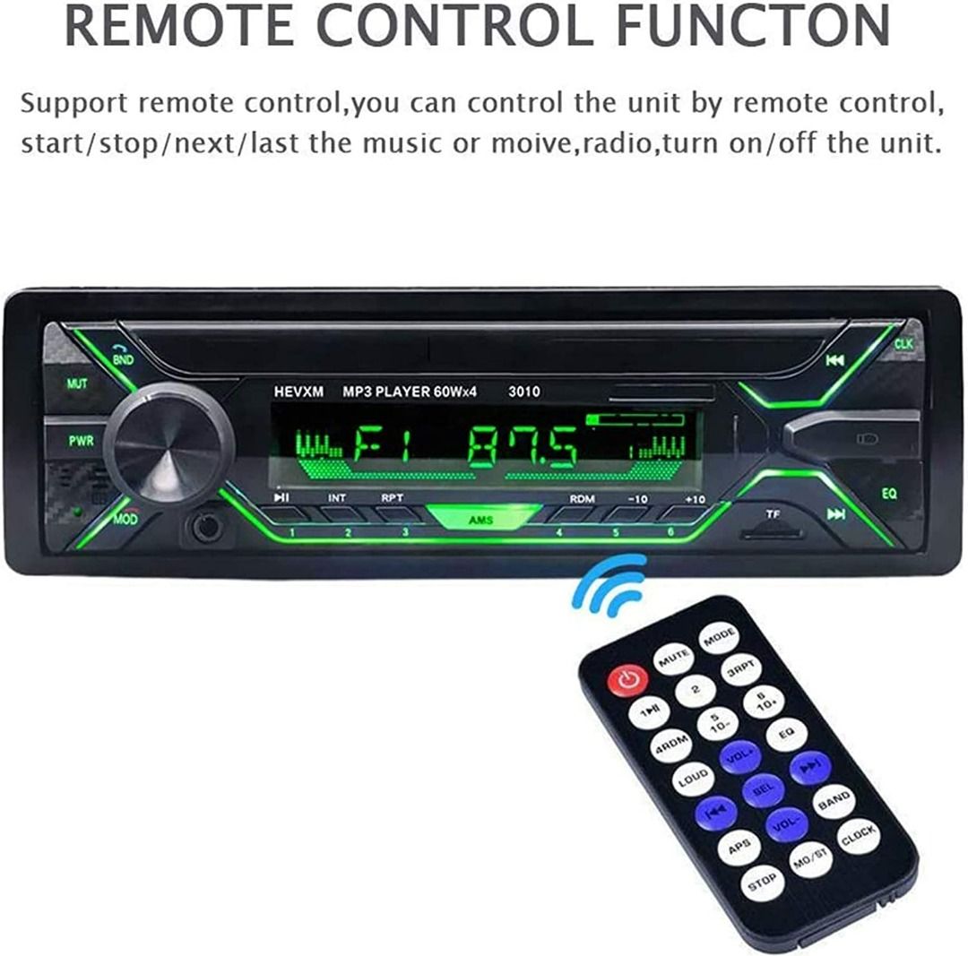Aigoss Car Stereo with Bluetooth Single Din Radio FM Media Player