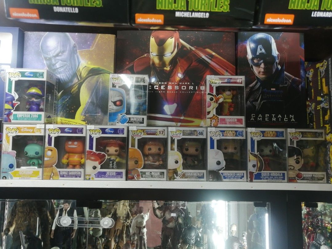 Assorted Funko Pops Dc, Marvel etc. (Category: Designer & Blind Box Toys) located in San Juan City. Submitted by hezekiahtoys (Listing ID 1216532513, Image 1). Description: Assorted Funko Pop Manny Pacquiao 37 Boxer 8k Queen Amidala 29 7.5k Darth Vader 43. 4.5k Tigger 47 9k Darkseid 35. 2k He Man 17. 8k Jessie 19. 5k George Sanderson 14. 4.5k Scrump 126. 4.5k Emperor Zurg 34 8.5k Legolas Greenleaf 46 3k Payment thru Bdo, Gcash Transfer Shipping v