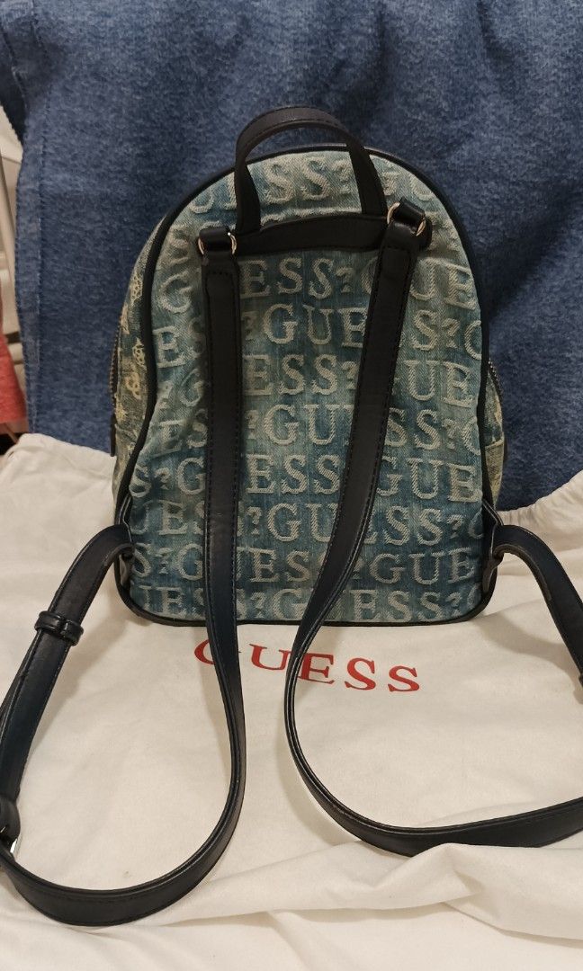 Authentic Guess Denim Backpack, Women's Fashion, Bags & Wallets