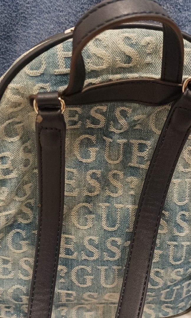 Authentic Guess Denim Backpack, Women's Fashion, Bags & Wallets