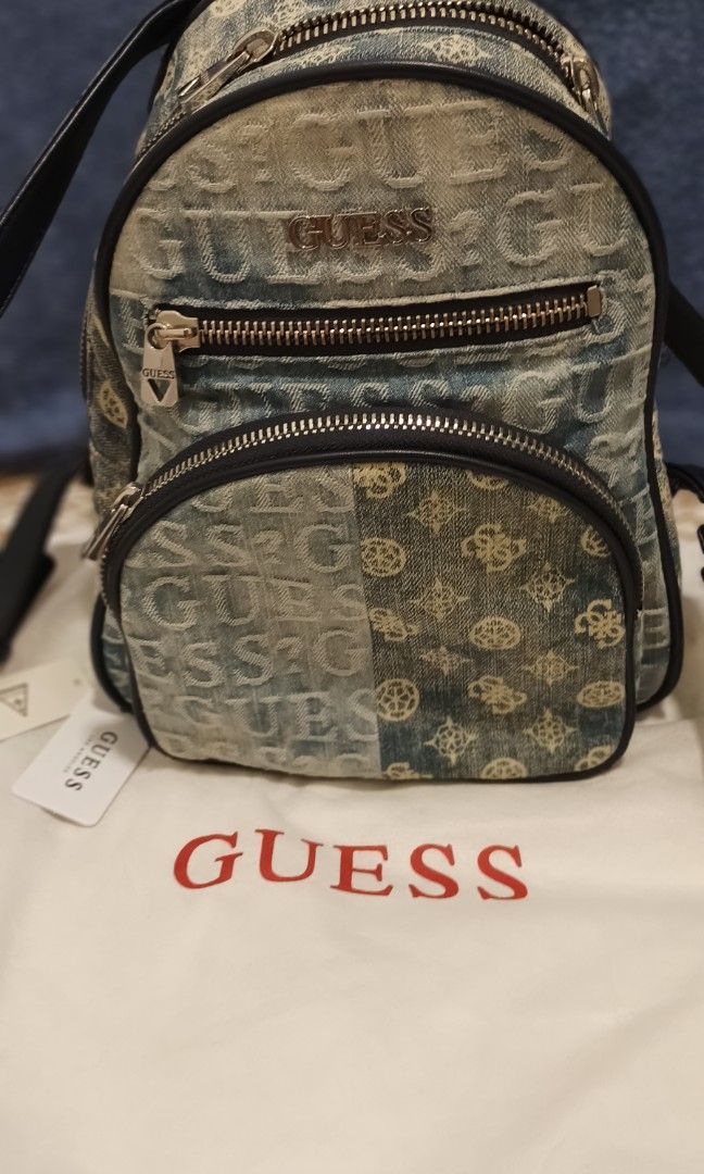 Authentic Guess Denim Backpack, Women's Fashion, Bags & Wallets