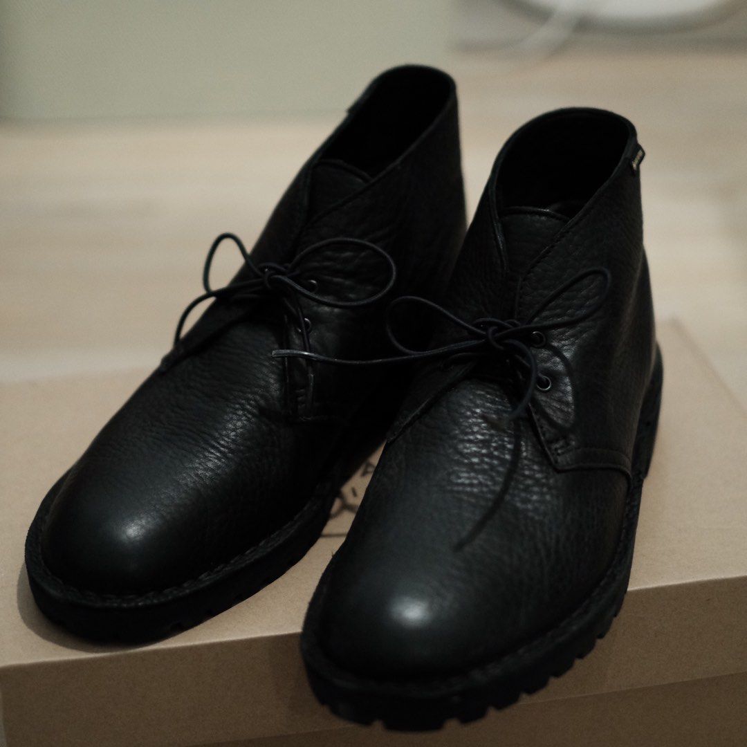 BEAMS x Clarks Originals 防水黑皮鞋男鞋, 他的時尚, 鞋, 西裝鞋在