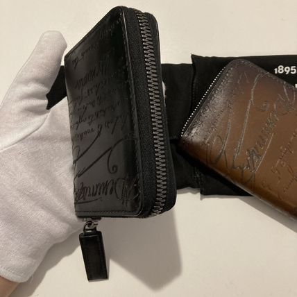 BERLUTI】Wapa Scritto Leather Coin Purse with Whole stamp!!, 名牌